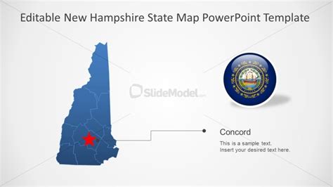 Silhouette Map Of New Hampshire Ppt Slidemodel