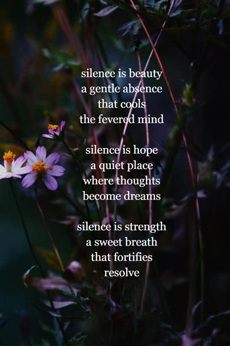 Short Poems About Silence Silence Is Beauty