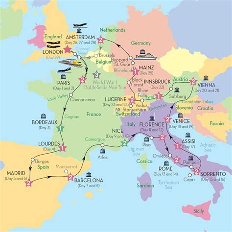 Europe Travel Map For Planning Your Trip Simsdirect
