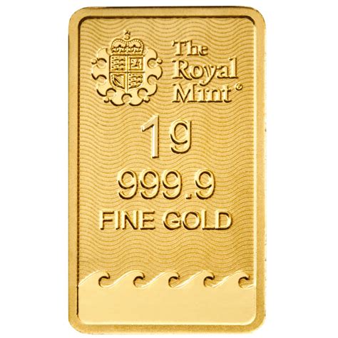 1 Gram Minted Gold Bar Britannia The Royal Mint Au Bullion Canada