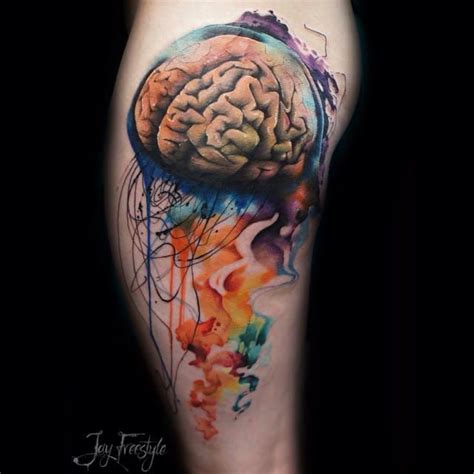15 Genius Brain Tattoos Jellyfish Tattoo Brain Tattoo Anatomical