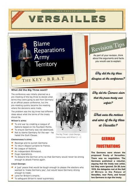 Treaty Of Versailles Revision Booklet Pdf