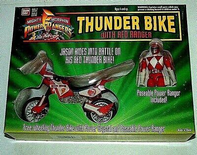 Vintage NEW 1994 Bandai Mighty Morphin Power Rangers RED Thunder Bike W