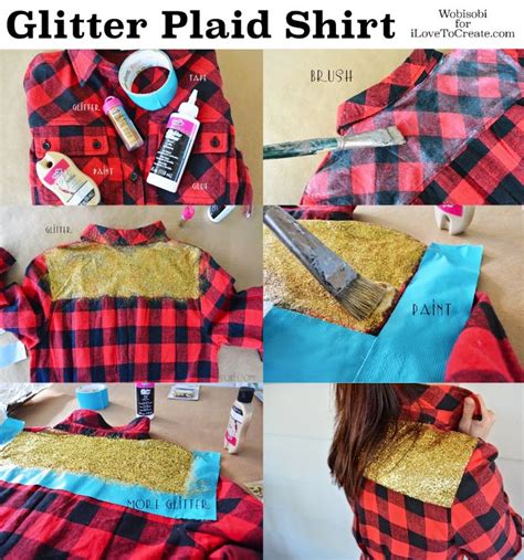 Glitter tumbler diy tutorial of the entire process from start to finish! Glitter Plaid Shirt by @wobisobi | Sequin shirt diy, Diy clothes, Diy shirt