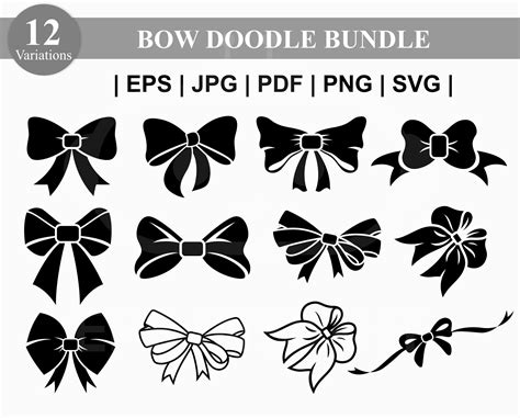 Bow Clipart Bundle For Silhouettes