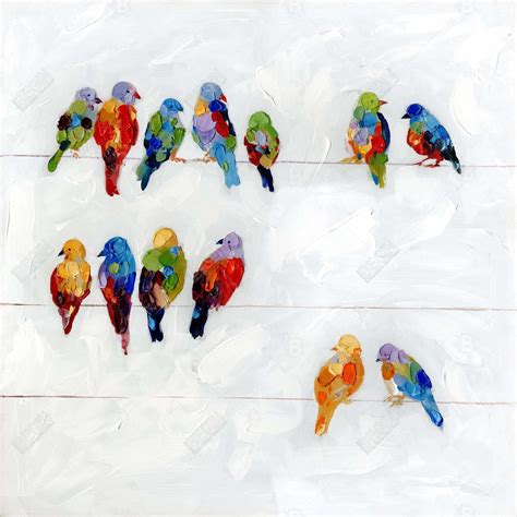 Colorful Birds On A Wire Wall Art Begin Home Decor