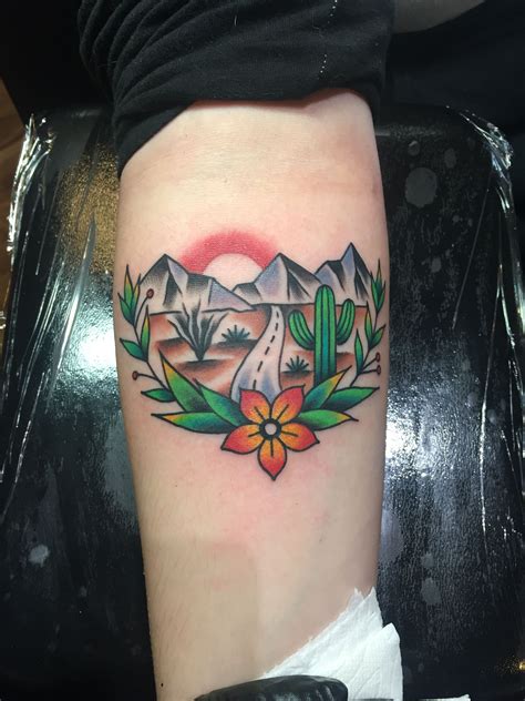 Cactus Arizona Themed Tattoo Done By Old Timey Ridge In Tucson