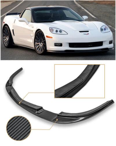 Zr1 Style Carbon Fiber Front Bumper Lip Splitter For 05 13 Corvette C6