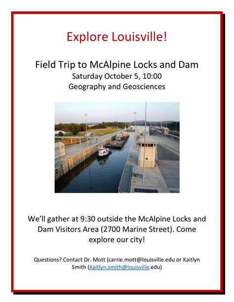 Upcoming Field Trip To The Mcalpine Locks And Dam In Louisville Led By