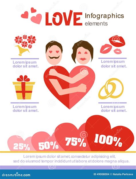 Love Infographics Design Elements Valentine S Day Date Stock Vector