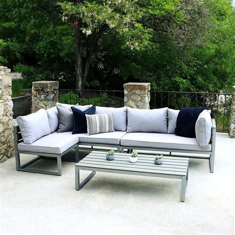 Patio Modern Powder Coating Aluminum Modular Combined Corner Sofa