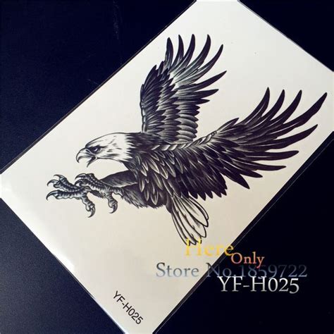 25 Style Choose 3d Large Black Eagle Tattoo Stickers For Men White Hawk