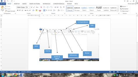 Informatica Elementos De La Ventana De Word Inicioinsertardiseño De