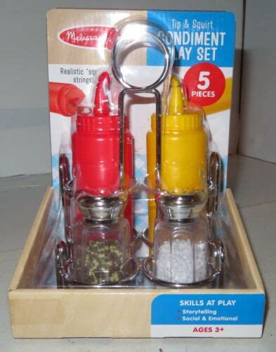 Melissa Doug Tip And Squirt Condiment Set Play Pretend Food Kitchen Salt