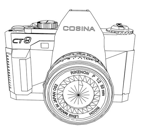 Female Photographer Camera Coloring Page