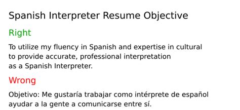 Top 16 Spanish Interpreter Resume Objective Examples