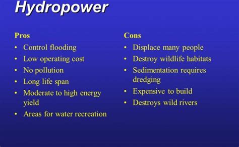 Pros And Cons Of Hydropower Energy Hydropower