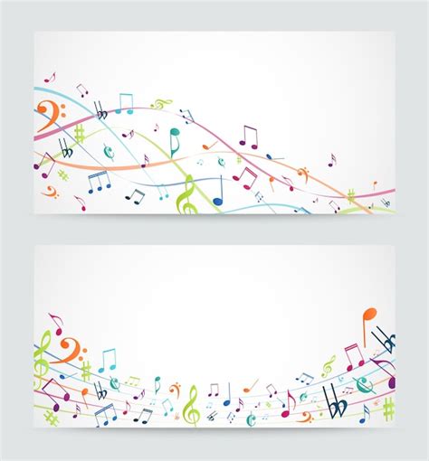 Premium Vector Abstract Colorful Music Notes Banner