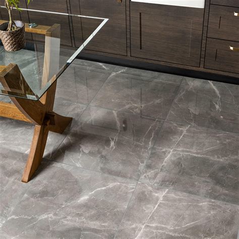 Marmy Grey Gloss Marble Effect Porcelain Floor Tile Tile Mountain