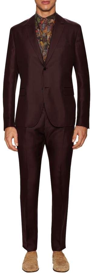 Valentino Mens Silk Solid Notch Lapel Suit Mens Fashion Suits