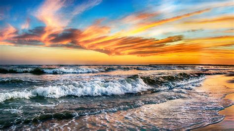 Beach Sunset 4k Ultra Hd Wallpaper Background Image