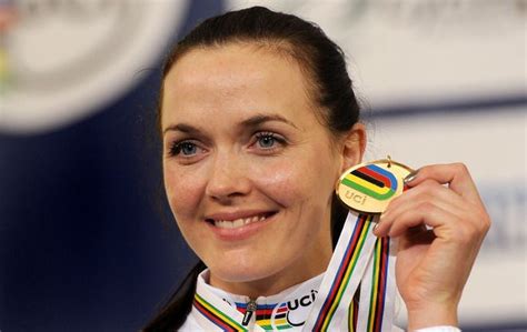 Victoria Pendleton Holds Her Gold Medal After Winning In The Women S