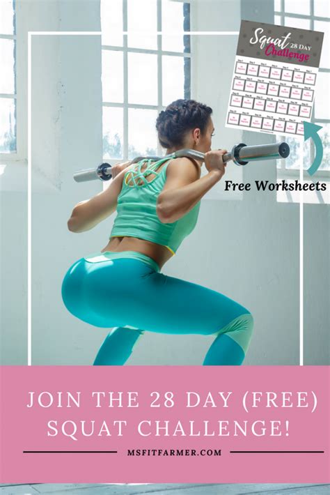 Free 28 Day Squat Challenge Msfitfarmer