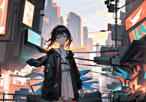 Cyberpunk Inspired Anime Girl 14 By Hisapiai On Deviantart