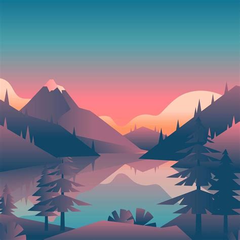 Simple Mountain Sunset Drawing Scenery Drawing Of Sunset Over A