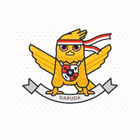 Premium Vector Cute Garuda Indonesia Mascot Cartoon Logo Illustration