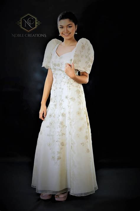 Filipiniana Dress Embroidered Mestiza Gown Filipino Barong Etsy