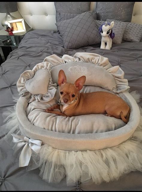Grey Princess Bed With Crown Sparkles Designer Pet Pet Cat Bed