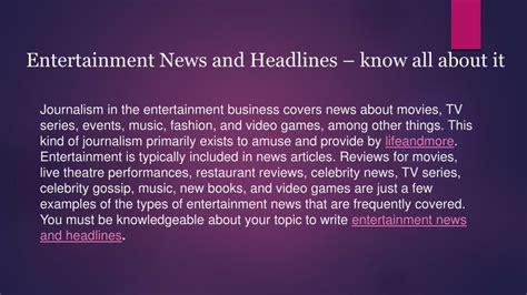 Ppt Entertainment News And Headlines Know All About It Powerpoint