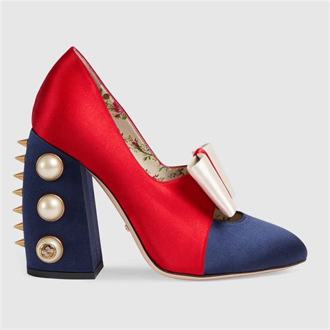 Satin Studded Pump Gucci Womens Pumps 465985fff104165