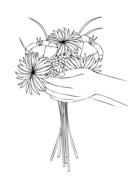 Flower Bouquet Coloring Pages Coloring Home