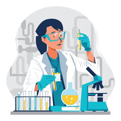 Download The Woman Scientist Examine Test Material Concept Royalty Free Vector From
