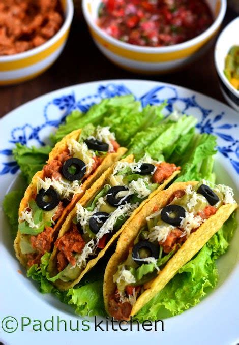 mexican tacos recipe vegetarian mexican tacos  refried beans padhuskitchen