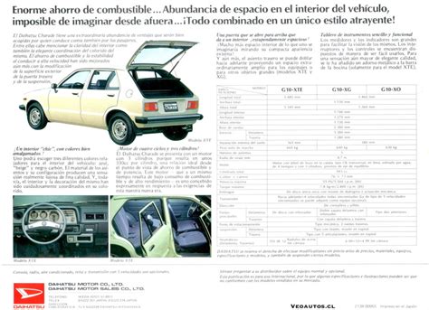 Daihatsu Charade G10 5 Puertas Catálogo en español 1979 VeoAutos cl