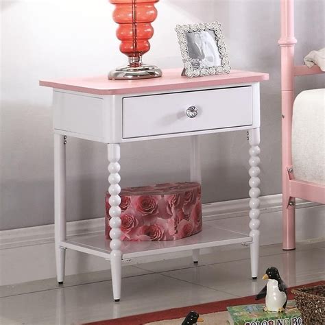 Our nightstands come in different styles and match our beds and other bedroom furniture. Gorgeous Wood/Metal Nightstand with a Drawer, Pink and ...