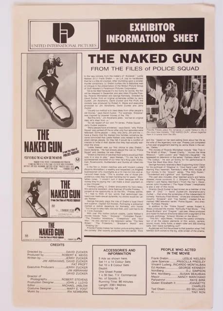 VINTAGE 1988 THE Naked Gun Leslie Neilson Film Cinema Movie Promo Press