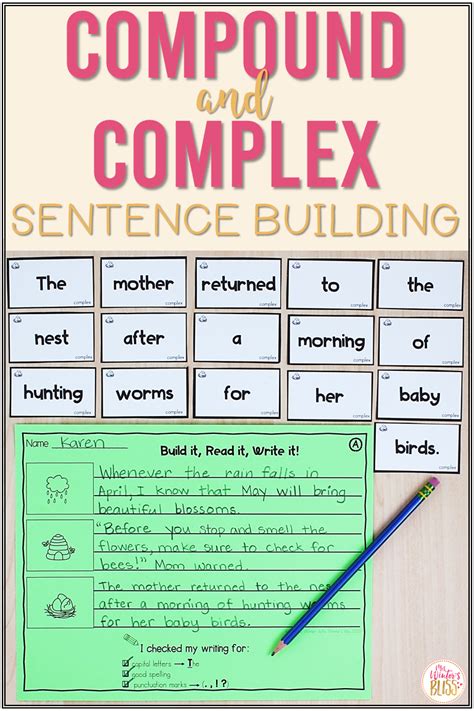 Complex sentence is a sentence that contains multiple independent clause compound sentence: Compound & Complex Sentence Building Activities (Spring ...