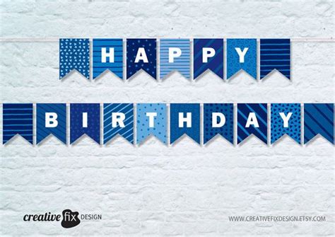 3 mother's day gift ideas/diy paper flower bouquet/birthday gift ideas/flower bouquet making at home. Happy Birthday Banner. BLUE PRINTABLE Banner. BLUE Happy ...