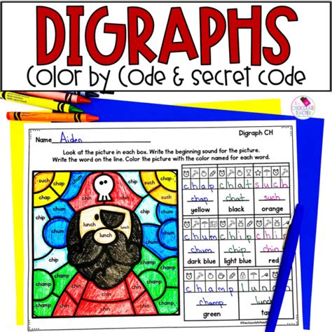 Digraphs Phonics Worksheets Short Vowels Color By Code Made By