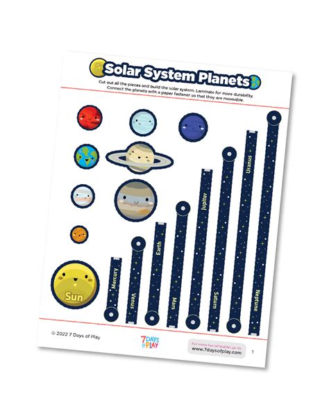 Solar System Fun Printable For Kids 7 Days Of Play