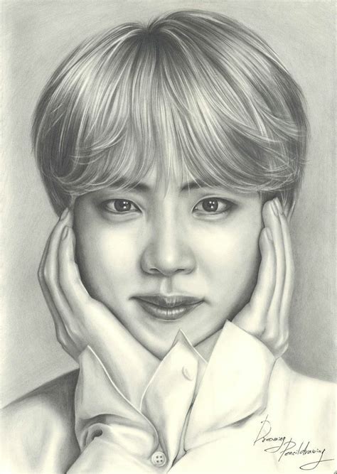 My Drawing Of Jin From Bts Drawings Male Sketch Art Hot Sex Picture