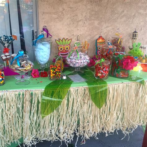 Luau candy table candy buffet hawaiian candy buffet hawaiian candy