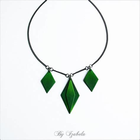 Sims Necklace Green Diamond Necklace Plumbbob Necklace Video Game