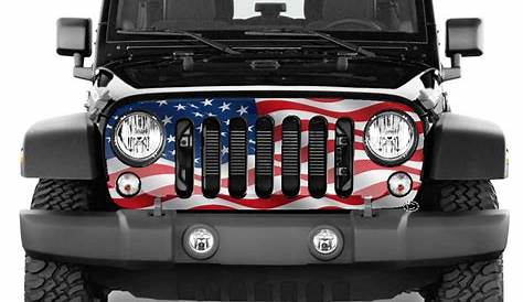 Jeep Grill Wrap - Waving American Flag Wrangler 2007 - 2018 - Chrome