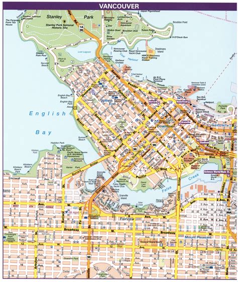 Map Vancouver British Columbia Canadavancouver City Map With Highways