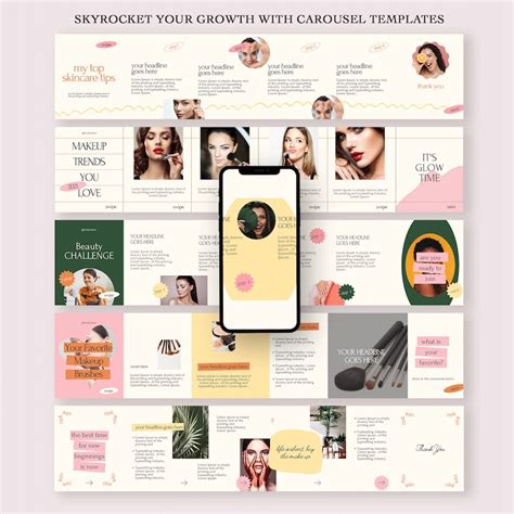 115 Beauty Instagram Post Templates Canva Makeup Business Etsy